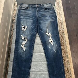 KanCan Dark Blue Distressed Skinny Jeans